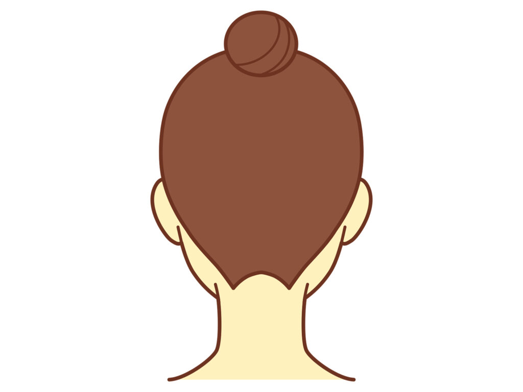 首のコリと後頭下筋群のイメージ図